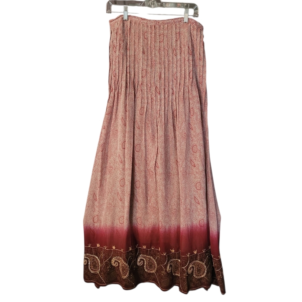 Soft Surroundings bohemian sequined & embroidered maxi skirt -  LT.         Y115